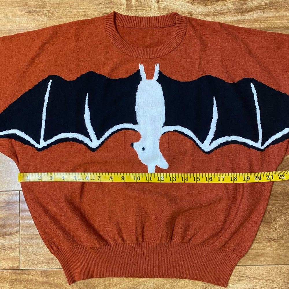 ModCloth Halloween Spooky Rust Bat Sweater - Picture 5 of 5